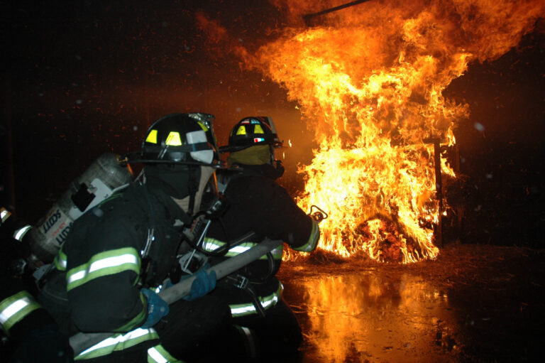Members of the Richmond Engine co 1 putting out fire